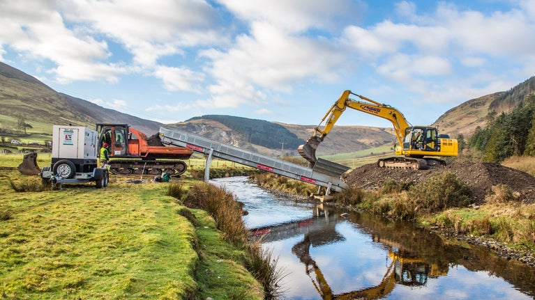 River restoration at Afon Machno at Carrog, Cwm Penmachno